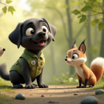 In a sunny forest clearing Benny meets a group of